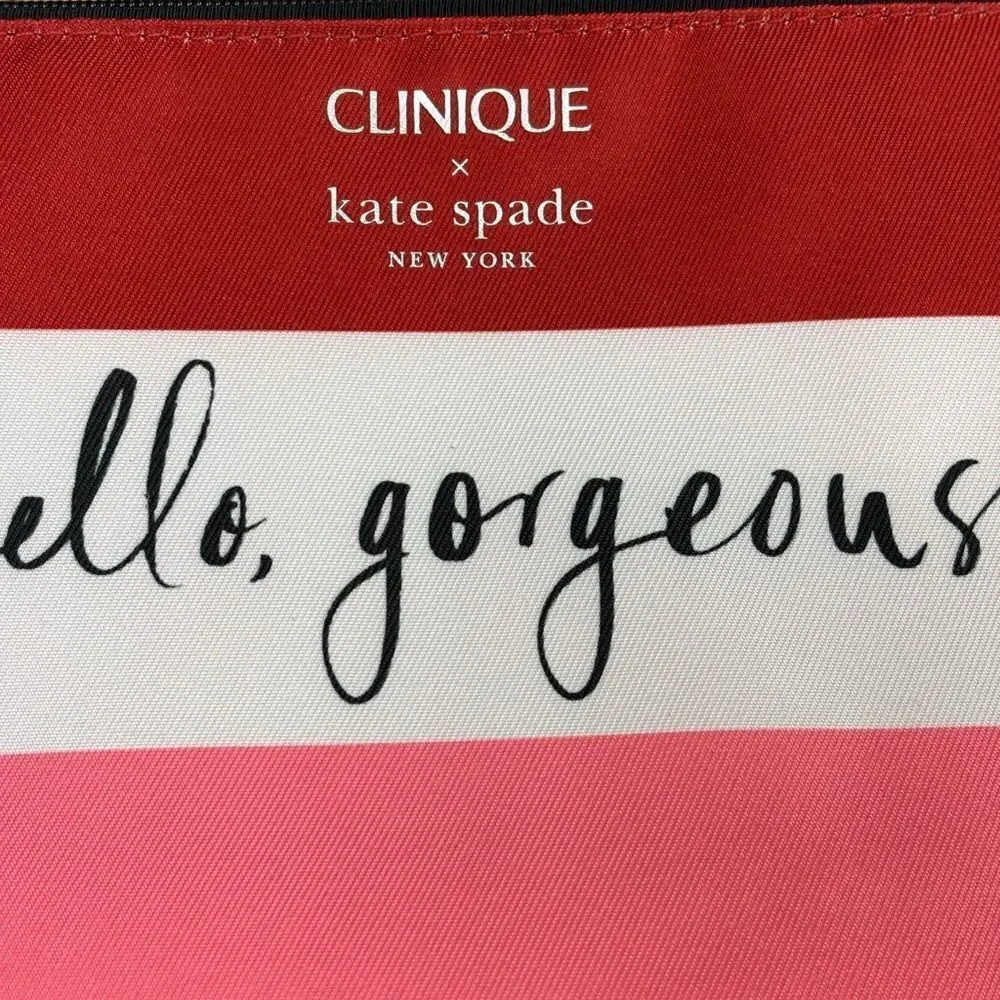 Red and Pink Cosmetic Bag, limited edition, Clinique, and Kate Spade colab, NWOT